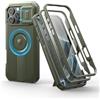 Dexnor Cover Magnetica per iPhone 16 Pro Max con Copertura Della Fotocamera Scorrevole & Cavalletto Regolabile & Protezione Dello Schermo Integrata, Heavy Duty Robuste Antiurto Custodie - Verde