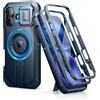 Dexnor Cover Magnetica per iPhone 16 con Copertura Della Fotocamera Scorrevole & Cavalletto Regolabile & Protezione Dello Schermo Integrata, Heavy Duty Robuste Antiurto Custodie - Blu Marino