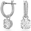 Swarovski Orecchini pendenti Constella, Taglio Round, Bianchi, Placcato rodio