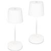BRILONER - Set di 2 lampade da tavolo LED senza fili con touch, dimmerabili a livelli, lampada da scrivania senza fili, lampada ricaricabile, comodino, per esterni, 10,5x26 cm, bianco