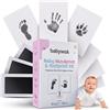 Babywak Kit impronta bambino - timbro inchiostro pulito touch, sicuro e senza contatto - ricordo nascita, regalo baby shower, impronta mano e piede neonato (0-12 mesi)