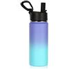Volhoply 650ml Isolato Borraccia Termica con Coperchio di Paglia, Bottiglia in Acciaio Inox con Manico,Water Bottle a Doppia Parete, Bottiglie Sportive per Scuola,Lavoro(Gradiente, 1 set)