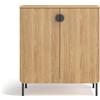 Mobile contenitore multiuso di design scarpiera artigianale 80x35 H90, ROVERE