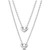 PANDORA Collana a forma di cuore in argento Sterling con collier divisibile, 45
