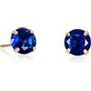 Namana Orecchini Punto Luce in Argento Sterling 925 Placcato Oro Giallo, Piccoli Orecchini Donna Oro Rotondi Solitari, Semplici Orecchini Blu Zaffiro per Donna e Ragazza con Zirconi Tondi Blu