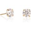 Namana Orecchini Punto Luce in Argento Sterling 925 Placcato Oro Giallo, Piccoli Orecchini Donna Oro Rotondi Solitari, Semplici Orecchini Oro per Donna e Ragazza con Zirconi Tondi