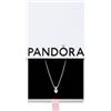 PANDORA Timeless Collier con doppio cuore in argento Sterling con zirconi cubici trasparenti, Collana