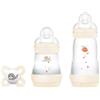 Mam Easy Start Set Benvenuto Regalo con 2 Biberon Anticolica e Ciuccio Neonato 0m+ - Beige