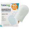 G.M. DISTRIBUZIONE GM 60 Manopole Saponate Monouso, Presaponate Senza Risciacquo, Interno Impermeabile, Spugna Delicata per Igiene Corpo e Cura della Persona