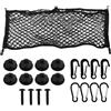 AMANDELIZABE Rete per bagagliaio auto SUV Rete portaoggetti per auto Rete per bagagli Organizer per il retro 90 x 30 cm in stile tasca con 8 ganci Altamente elastico Rete per bagagli auto Rete di protezione per