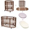 STOKKE - Pack Culla Mini Warm Brown + Kit Estensione + Materasso per Sleepi Mini e Lettino + Lenzuolo Sleepi Mini e Lettino