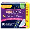 Lines Seta Ultra Notte Assorbenti Con Ali Confezione Da 10+1 Pezzi Per Flusso Abbondante E Protezione Notturna