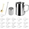 Sporgo Misurino in acciaio inox: brocca per latte da 1500 ml, bricco per latte Barista con misurazione marca, brocca per schiuma, per cappuccino