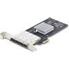 StarTech.com Scheda di rete SFP GbE a 4 porte, PCIe 2.0 x2 (compatibile x4, x8, x16), Controller Intel I350-AM4 4x 1GbE, 1000BASE rame/fibra ottica, NIC Gigabit Ethernet per desktop/server - Windows e Linux [P041GI-NETWORK-CARD]
