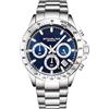 Stuhrling Original Stührling Orologio Cronografo Uomo Originale con Bracciale in Acciaio Inox con Corona Avvitabile e Resistente all'Acqua fino a 100 M. Quadrante Analogico con Movimento al Quarzo, blu