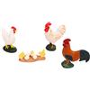 Dilwe Giocattoli animali educativi e portatili, animali di fattoria, 4 Pcs, modelli di gallina e pulcini, per bambini oltre 3 anni, regali, giochi scolastici, simulationi scientifiche