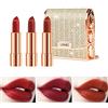 Gireatick Matte Lipstick Makeup Set per La Donna, 3pcs Long Lasting Velvet Lipstick in un Sacchetto di Catena Glamour, Non-Stick Coppa Rossetto Rosso, Non Dissolvenza Impermeabile Rossetto Gift Set