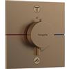 hansgrohe ShowerSelect Comfort E - Miscelatore termostatico incasso, Rubinetto termostatico con blocco di sicurezza (SafetyStop) a 40° C, Termostato quadrato, 2 utenze, bronzo spazzolato