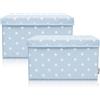 LIFENEY Set di 2 contenitori per bambini (37 x 25 x 21 cm), cestino portaoggetti per cameretta dei bambini e salotti (stella azzurra)