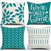 Homefeelzydys Federe per Cuscini,Divano Fodera per Cuscino in Astratta Geometrico Federa per Divano Casa Soggiorno Camera da Letto Decorazione per Interni Quadrate per Cuscino (Teal,40x40cm,set di 4)