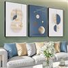 MPLONG Wall Art - Set di 3 stampe artistiche da parete su tela, minimalista, medievale, geometrico, cerchio, illustrazione astratta, decorazione moderna da parete, multicolore, per soggiorno, camera