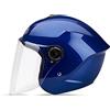 LIONCIANO Metà Aperto Faccia Casco Del Motociclo Con Visiera Riflettente，Casco Modulare Scooter，l'Anti-Collisione Protegge La Sicurezza Stradale Degli Utenti(Blu)