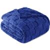 Exclusivo Mezcla Coperta in Pile, Copriletto Leggero e Morbido, 130x150 cm | Copridivano, Usi Multipli, All'aperto, Jacquard a Quadri, Flanella, Traspirante, Tutte le Stagion, Blu Cobalto