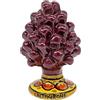 sicilia bedda - Pigna Sicilia in ceramica di Caltagirone - Piede decorato - 100% artigianale Sicilia (altezza 12 cm, bordeaux)