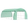 Outsunny Foliengewächshaus Polytunnel 6 x 3 x 2 m serra calpestabile con coperture arrotolabili Folientunnel Serra Protezione UV Telaio in acciaio zincato Verde
