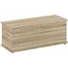 HOMCOM Cassapanca, panca da stoccaggio con coperchio ribaltabile e cerniere di sicurezza, 100 x 40 x 40 cm, naturale | Aosom Italy