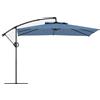 Outsunny Ombrellone Decentrato da Giardino Regolabile a 360° 3x3.25m Blu Chiaro | Aosom Italy