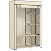 HOMCOM Armadio Guardaroba Portatile in Tessuto con 6 Ripiani Aperti e un Appendino, 103x43x162.5 cm, Crema | Aosom Italy