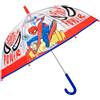 PERLETTI Ombrello Trasparente Spiderman Bambino - Ombrellino Cupola Spider Man Bimbo 3 4 5 6 Anni Lungo con Apertura Manuale - Ombrello Antivento Leggero Uomo Ragno per Bambini - Diametro 69 cm