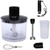 Tnfeeon Frullatore ad Immersione 4 in 1, 400 W Acciaio Inossidabile Elettrodomestici Portatile per Zuppe Frullati Purea con Montalatte Bacchetta, Frusta, Bicchiere e Chopper