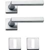 bricoleva.it Maniglia Jennifer Porta Interna in Cromo Satinato Disponibile in più Varianti vendute in coppia - Maniglia Quadrata Cromo Satinata per Una Porta (Jennifer - 1 Coppia)