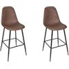 HOME DECO FACTORY, HD0188, Set di 2 sedie da bar marrone ambra, Indus Bistro, mobili, seduta, sgabello e sedia da bar, 44 x 110 x 52 cm, altezza seduta 70 cm, marrone nero