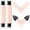 Yamobi Timbri per eyeliner, 2 pezzi, impermeabili, rotanti, pieghevoli, a doppia fine, colore: nero e marrone