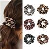 XFSRG 6 Pezzi Scrunchies per Capelli in Leopardata Elastici per Capelli in Raso Morbido Elastici per Hairband Retrò Coda di Cavallo Adatti a Tutti i Tipi e Consistenze