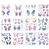 BOBOZHONG Tatuaggi Temporanei Farfalla,12 fogli Tatuaggi Temporanei Halloween Tatuaggi Temporanei Impermeabili Butterfly Temporary Tattoo Colorati Farfalla Adesivi Tatuaggi Donne, Feste Natale