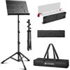 CAHAYA Leggio Musicale Alto Pieghevole Regolabile 78-170 cm Stabile | Custodia inclusa, facile da trasportare, vassoio profondo 5 cm, fino a 4,5 kg, concerti, orchestra, spartiti, libri e tablet