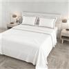 Italian Bed Linen Completo Letto VENERE Matrimoniale Maxi 100% Raso di Cotone Made in Italy - Set Lenzuola Bianche, 2 Federe con Volant, Doppio Bourdon, Lenzuolo Sopra 260x300 cm, Lenzuolo Sotto 180x200 cm - BORDEAUX