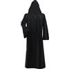 LUKYLUM Mantello con cappuccio per adulti, mantello nero con maniche, mantello nero da uomo e donna, costume da cavaliere per Halloween, Natale, carnevale, cosplay, feste, costume uniforme con