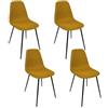 HOME DECO FACTORY, HD0473, Set di 4 sedie Moderne Gialle, Design Pulito ed ergonomico, Comfort ottimale, di Facile Manutenzione, Ideali per Sala da Pranzo o Ufficio, Dimensioni 44x86x54 cm, Giallo
