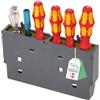 Raaco Fix Large, Porta Attrezzi da Parete per Pannello Porta Attrezzi set | 3.8 x 24.2 x 14 cm, Realizzato in PP e Elastomero Termoplastico, Organizer officina, Grigio - Per scaffale, parete e banco