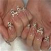 Yamobi Unghie da incollare, 24 pezzi, Leopard French Tip Mandorle Press-On per unghie fiocco Soft Gel