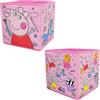 Peppa Pig Scatole portaoggetti con licenza ufficiale, confezione da 2 cubi pieghevoli, design con peppa, George e amici, perfetti per organizzare la camera dei bambini, la stanza dei giochi dei