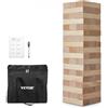 VEVOR Set Blocchi di Legno Gioco Impilabile in Legno Giocattolo di Bilanciamento Dimensioni Blocco Singolo 150x50x30 mm Blocchi in Legno di Pino 54 Pezzi Costruzione Giocattolo in Legno con Sacchetto