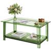 VEVOR Tavolino in Acrilico, Rettangolare a 2 Livelli con Spazio di Acrilico, Moderno Tavolino da Caffè, per Sala da Pranzo, Isola Cucina, Ristorante, Ufficio, 50 x 80 x 40 cm, Verde