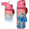 Stitch Disney Stitch - Borraccia in alluminio con cannuccia per bambini, 600ml