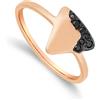 DODO Anello essentials in oro 9kt con diamanti neri